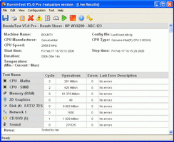 PassMark BurnInTest v.5.3 Build 1020