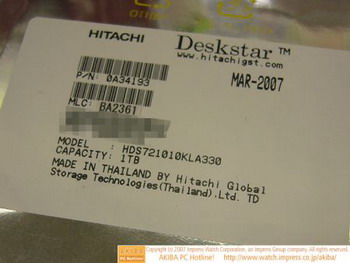 hitachi deskstar 7K1000 HDS721010KLA330